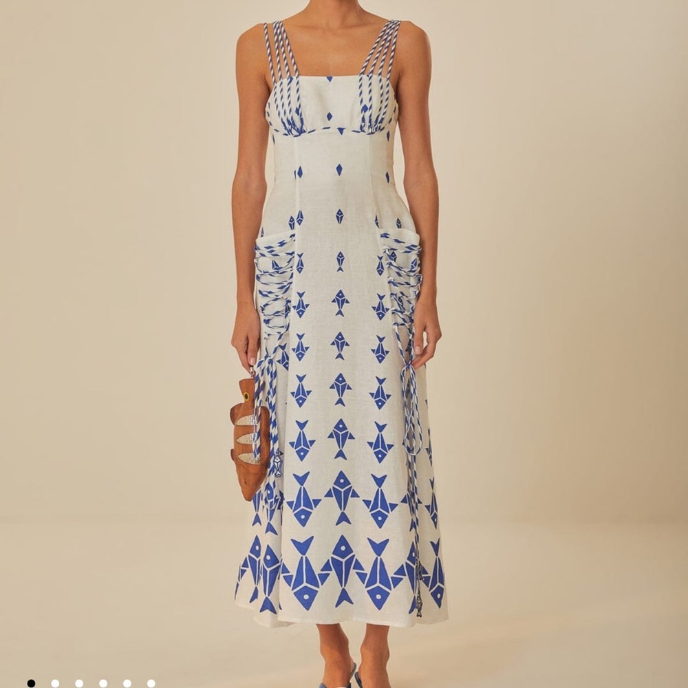 FARM Rio fishes off-white maxi Dress